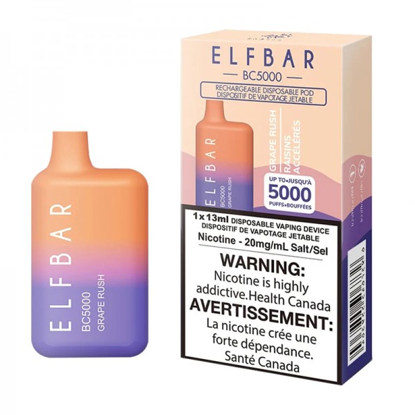 ELF BAR BC5000 Disposable 5000 Züge Grape Rush 650 mAh