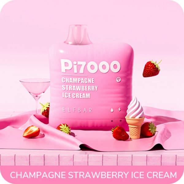 ELF BAR PI7000 Disposable Champagne Strawberry Ice Cream 7000 Züge 500 mAh