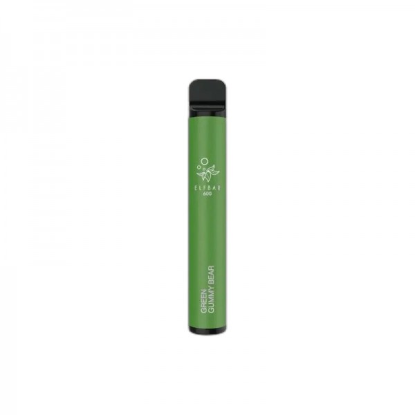 ELF BAR 600 Disposable 600 Züge Green Gummy Bear 550 mAh