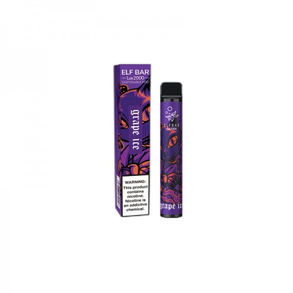 ELF BAR Lux 2000 Disposable Grape Ice 2000 Züge 1200 mAh
