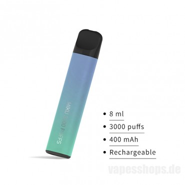 Miku Einweg-e-zigaretten Blau Grün 3000 Hauch 400 Mah