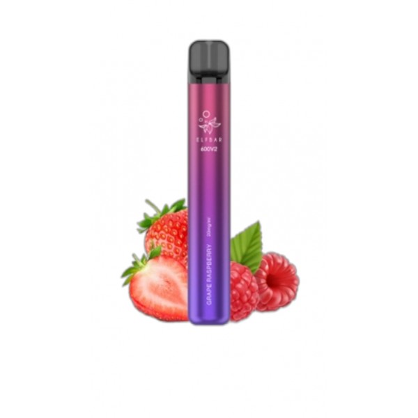 ELF BAR 600V2 Disposable 600 Züge Grape Raspberry 550 mAh